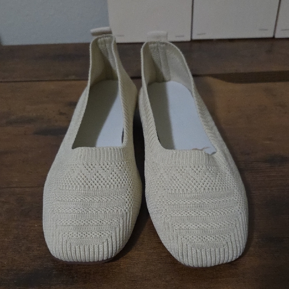 Shoes Knit Flats with Square Toe Size 8